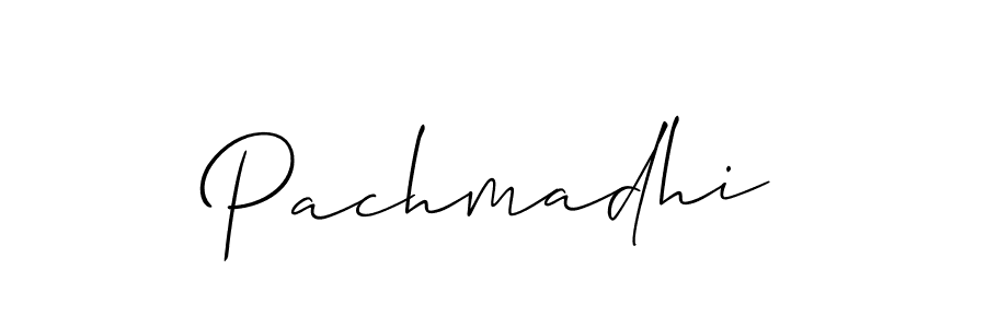 Create a beautiful signature design for name Pachmadhi. With this signature (Allison_Script) fonts, you can make a handwritten signature for free. Pachmadhi signature style 2 images and pictures png