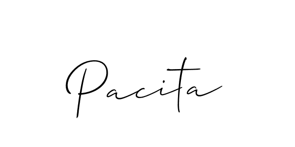 Create a beautiful signature design for name Pacita. With this signature (Allison_Script) fonts, you can make a handwritten signature for free. Pacita signature style 2 images and pictures png