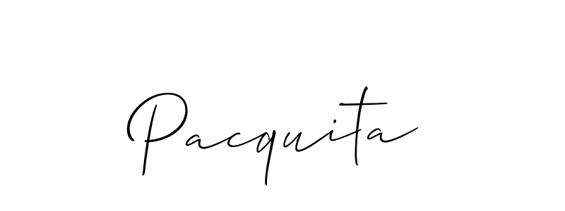 Use a signature maker to create a handwritten signature online. With this signature software, you can design (Allison_Script) your own signature for name Pacquita. Pacquita signature style 2 images and pictures png