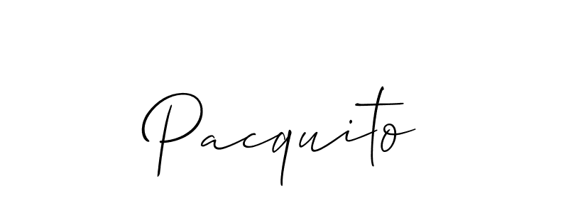 Use a signature maker to create a handwritten signature online. With this signature software, you can design (Allison_Script) your own signature for name Pacquito. Pacquito signature style 2 images and pictures png