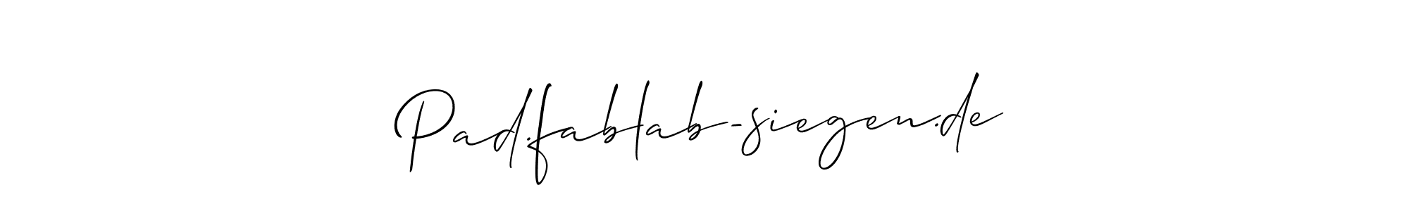 How to make Pad.fablab-siegen.de name signature. Use Allison_Script style for creating short signs online. This is the latest handwritten sign. Pad.fablab-siegen.de signature style 2 images and pictures png