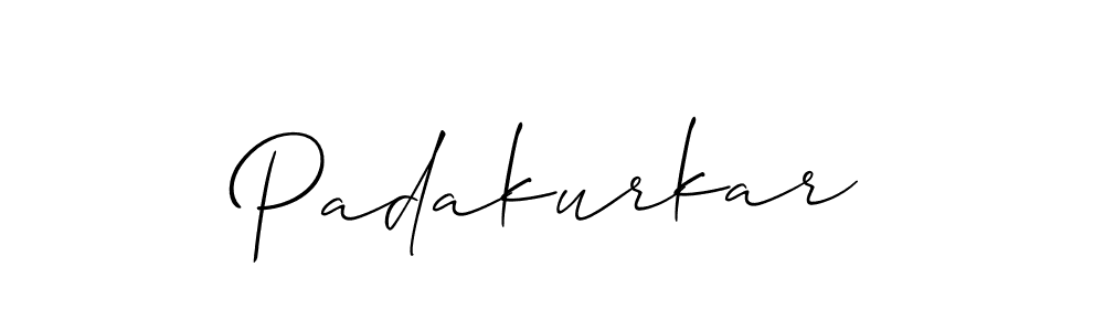 Allison_Script is a professional signature style that is perfect for those who want to add a touch of class to their signature. It is also a great choice for those who want to make their signature more unique. Get Padakurkar name to fancy signature for free. Padakurkar signature style 2 images and pictures png