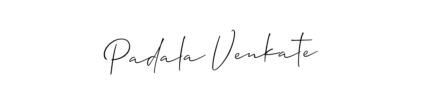 How to make Padala Venkate name signature. Use Allison_Script style for creating short signs online. This is the latest handwritten sign. Padala Venkate signature style 2 images and pictures png