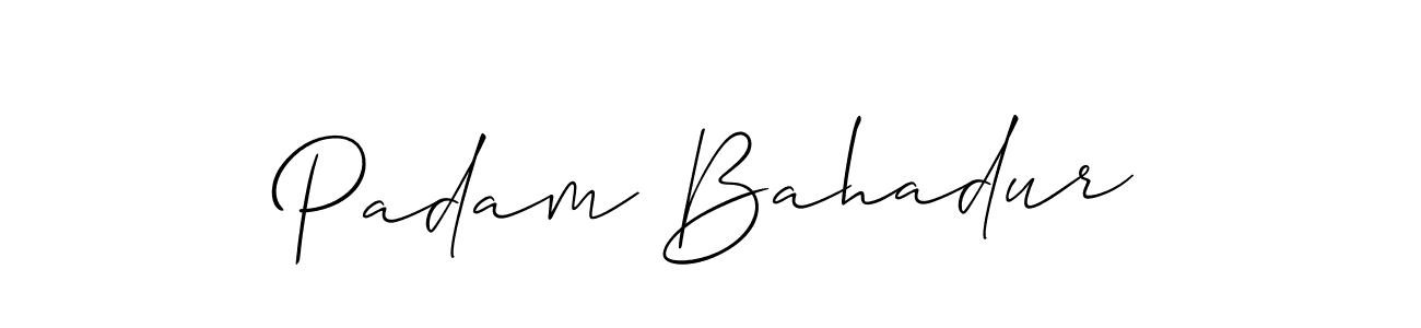 Padam Bahadur stylish signature style. Best Handwritten Sign (Allison_Script) for my name. Handwritten Signature Collection Ideas for my name Padam Bahadur. Padam Bahadur signature style 2 images and pictures png