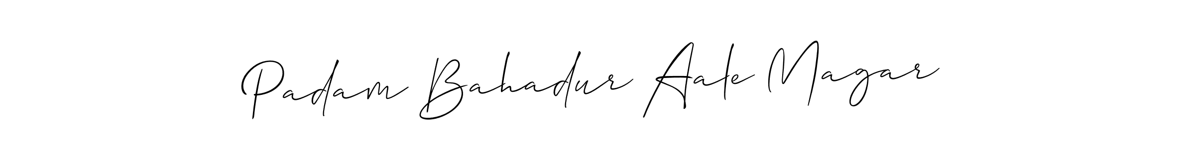 Make a beautiful signature design for name Padam Bahadur Aale Magar. With this signature (Allison_Script) style, you can create a handwritten signature for free. Padam Bahadur Aale Magar signature style 2 images and pictures png