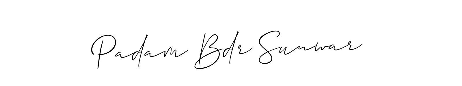 Padam Bdr Sunwar stylish signature style. Best Handwritten Sign (Allison_Script) for my name. Handwritten Signature Collection Ideas for my name Padam Bdr Sunwar. Padam Bdr Sunwar signature style 2 images and pictures png