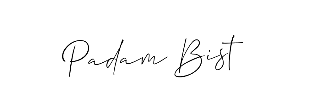 Use a signature maker to create a handwritten signature online. With this signature software, you can design (Allison_Script) your own signature for name Padam Bist. Padam Bist signature style 2 images and pictures png