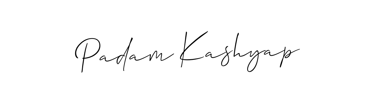 The best way (Allison_Script) to make a short signature is to pick only two or three words in your name. The name Padam Kashyap include a total of six letters. For converting this name. Padam Kashyap signature style 2 images and pictures png