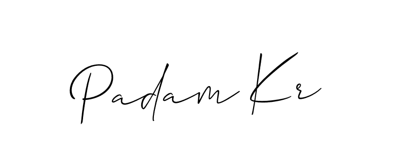How to Draw Padam Kr signature style? Allison_Script is a latest design signature styles for name Padam Kr. Padam Kr signature style 2 images and pictures png