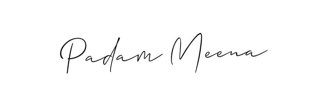 How to make Padam Meena name signature. Use Allison_Script style for creating short signs online. This is the latest handwritten sign. Padam Meena signature style 2 images and pictures png