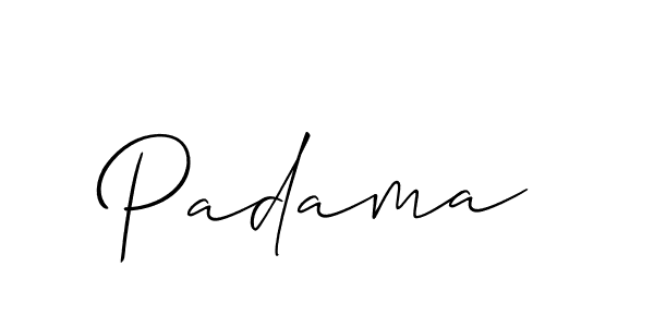 if you are searching for the best signature style for your name Padama. so please give up your signature search. here we have designed multiple signature styles  using Allison_Script. Padama signature style 2 images and pictures png