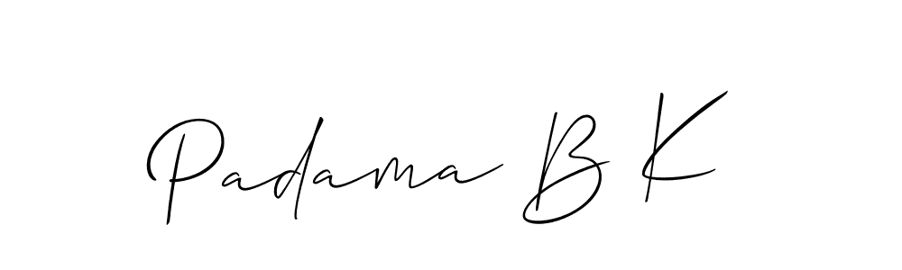 Padama B K stylish signature style. Best Handwritten Sign (Allison_Script) for my name. Handwritten Signature Collection Ideas for my name Padama B K. Padama B K signature style 2 images and pictures png