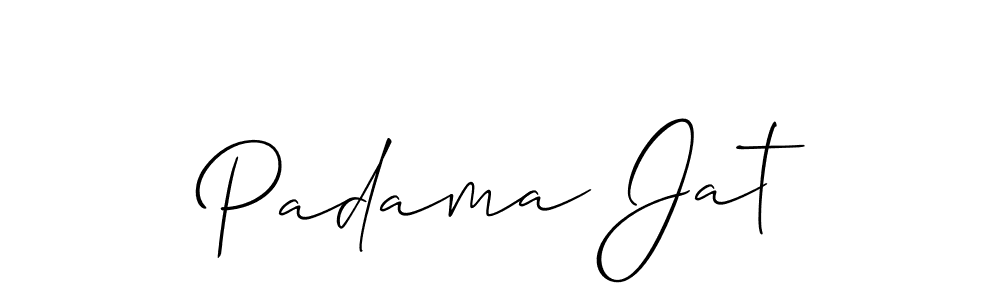 How to make Padama Jat name signature. Use Allison_Script style for creating short signs online. This is the latest handwritten sign. Padama Jat signature style 2 images and pictures png