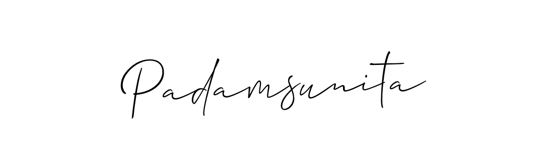 How to Draw Padamsunita signature style? Allison_Script is a latest design signature styles for name Padamsunita. Padamsunita signature style 2 images and pictures png