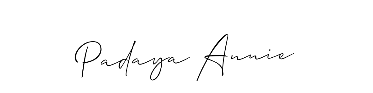 if you are searching for the best signature style for your name Padaya Annie. so please give up your signature search. here we have designed multiple signature styles  using Allison_Script. Padaya Annie signature style 2 images and pictures png