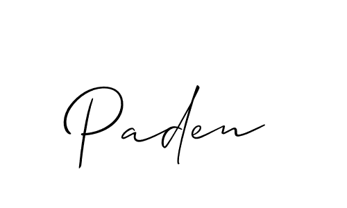 Design your own signature with our free online signature maker. With this signature software, you can create a handwritten (Allison_Script) signature for name Paden. Paden signature style 2 images and pictures png