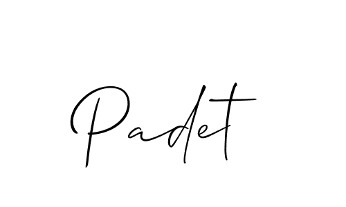 Padet stylish signature style. Best Handwritten Sign (Allison_Script) for my name. Handwritten Signature Collection Ideas for my name Padet. Padet signature style 2 images and pictures png