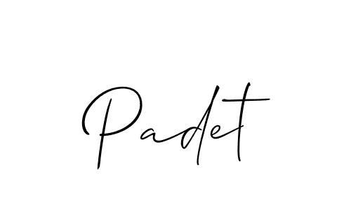 Also You can easily find your signature by using the search form. We will create Padet name handwritten signature images for you free of cost using Allison_Script sign style. Padet signature style 2 images and pictures png