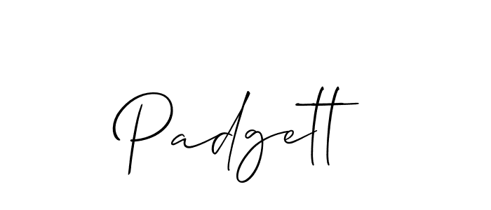 Make a beautiful signature design for name Padgett. With this signature (Allison_Script) style, you can create a handwritten signature for free. Padgett signature style 2 images and pictures png