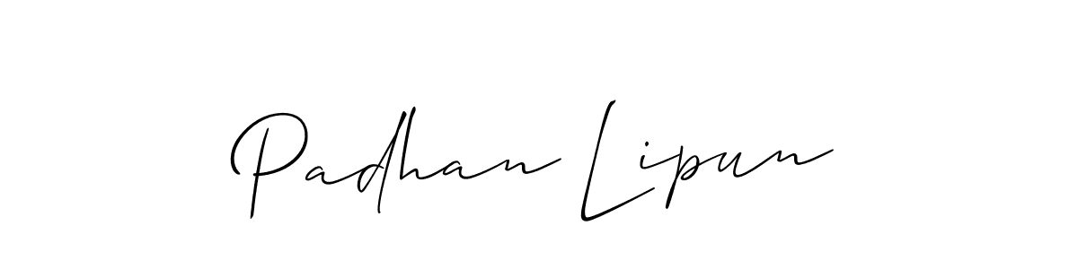 Design your own signature with our free online signature maker. With this signature software, you can create a handwritten (Allison_Script) signature for name Padhan Lipun. Padhan Lipun signature style 2 images and pictures png