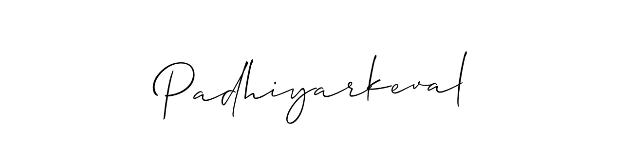 Make a beautiful signature design for name Padhiyarkeval. With this signature (Allison_Script) style, you can create a handwritten signature for free. Padhiyarkeval signature style 2 images and pictures png
