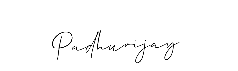 Also we have Padhuvijay name is the best signature style. Create professional handwritten signature collection using Allison_Script autograph style. Padhuvijay signature style 2 images and pictures png