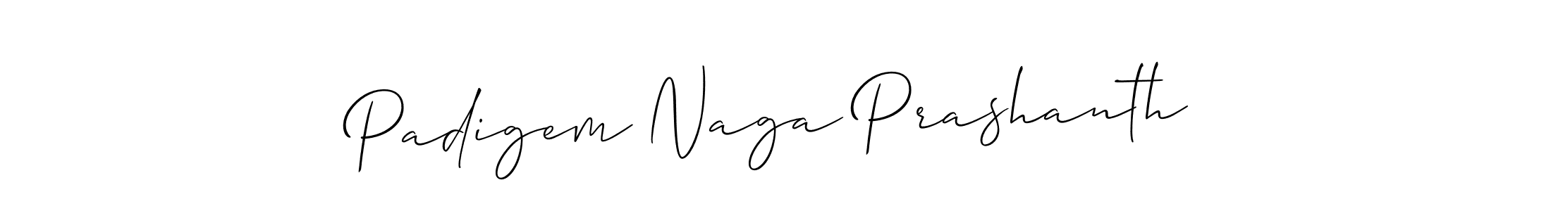 Also we have Padigem Naga Prashanth name is the best signature style. Create professional handwritten signature collection using Allison_Script autograph style. Padigem Naga Prashanth signature style 2 images and pictures png