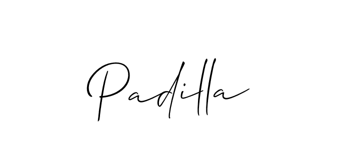 Create a beautiful signature design for name Padilla. With this signature (Allison_Script) fonts, you can make a handwritten signature for free. Padilla signature style 2 images and pictures png