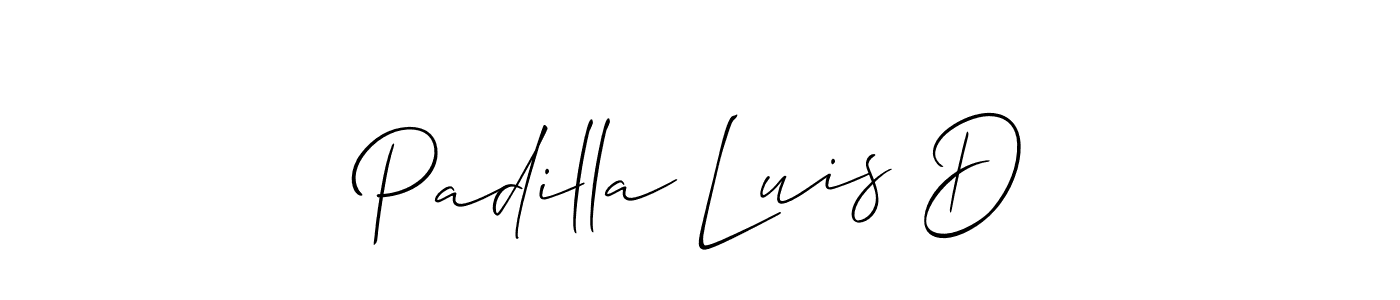 It looks lik you need a new signature style for name Padilla Luis D. Design unique handwritten (Allison_Script) signature with our free signature maker in just a few clicks. Padilla Luis D signature style 2 images and pictures png