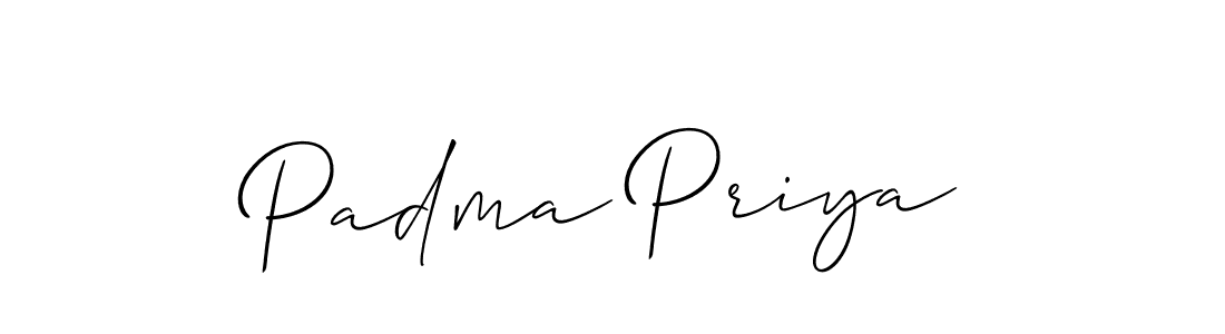 The best way (Allison_Script) to make a short signature is to pick only two or three words in your name. The name Padma Priya include a total of six letters. For converting this name. Padma Priya signature style 2 images and pictures png