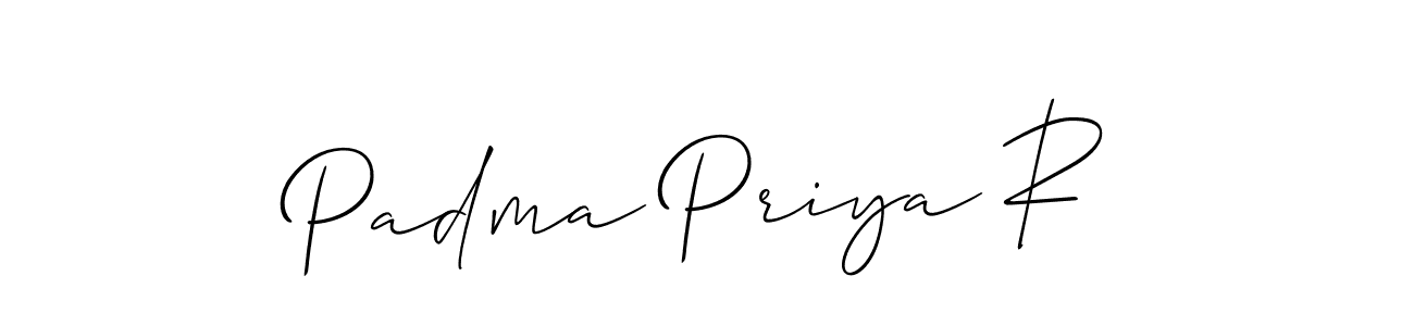 Design your own signature with our free online signature maker. With this signature software, you can create a handwritten (Allison_Script) signature for name Padma Priya R. Padma Priya R signature style 2 images and pictures png