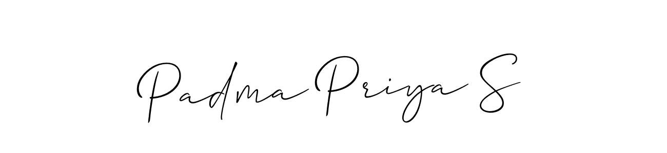 if you are searching for the best signature style for your name Padma Priya S. so please give up your signature search. here we have designed multiple signature styles  using Allison_Script. Padma Priya S signature style 2 images and pictures png