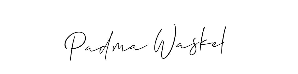 if you are searching for the best signature style for your name Padma Waskel. so please give up your signature search. here we have designed multiple signature styles  using Allison_Script. Padma Waskel signature style 2 images and pictures png