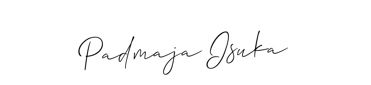 Design your own signature with our free online signature maker. With this signature software, you can create a handwritten (Allison_Script) signature for name Padmaja Isuka. Padmaja Isuka signature style 2 images and pictures png