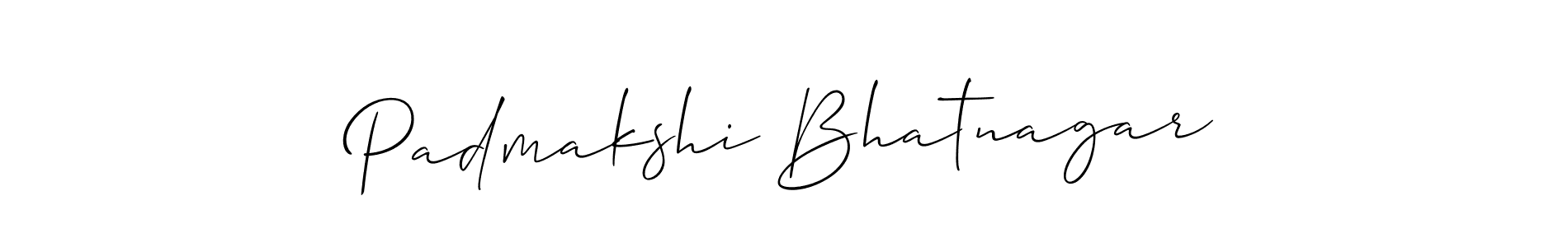 Make a beautiful signature design for name Padmakshi Bhatnagar. With this signature (Allison_Script) style, you can create a handwritten signature for free. Padmakshi Bhatnagar signature style 2 images and pictures png