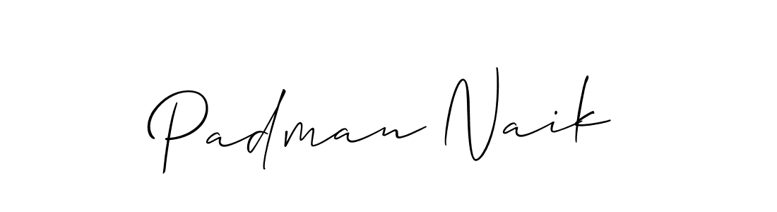Use a signature maker to create a handwritten signature online. With this signature software, you can design (Allison_Script) your own signature for name Padman Naik. Padman Naik signature style 2 images and pictures png
