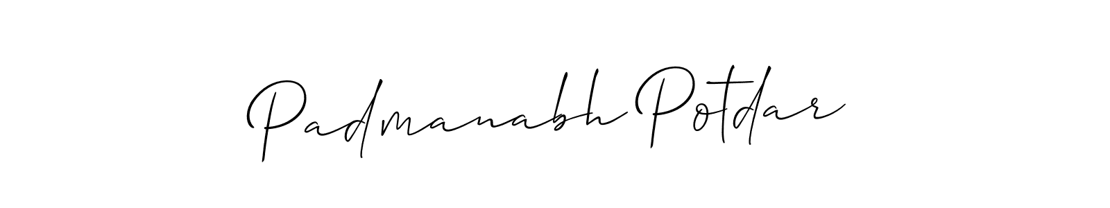 Make a beautiful signature design for name Padmanabh Potdar. With this signature (Allison_Script) style, you can create a handwritten signature for free. Padmanabh Potdar signature style 2 images and pictures png