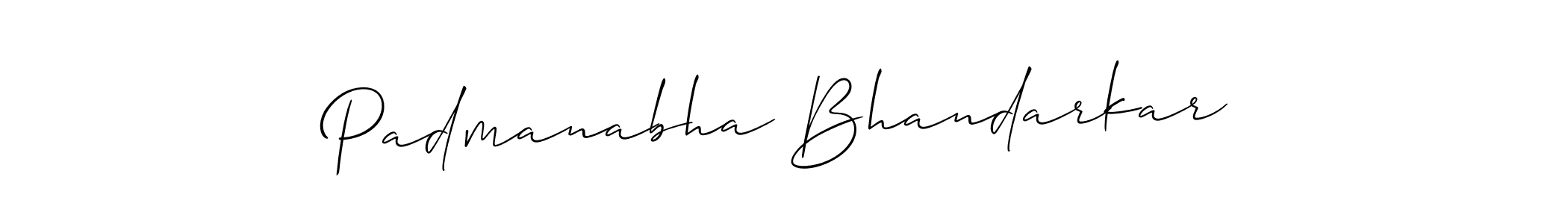 How to make Padmanabha Bhandarkar name signature. Use Allison_Script style for creating short signs online. This is the latest handwritten sign. Padmanabha Bhandarkar signature style 2 images and pictures png