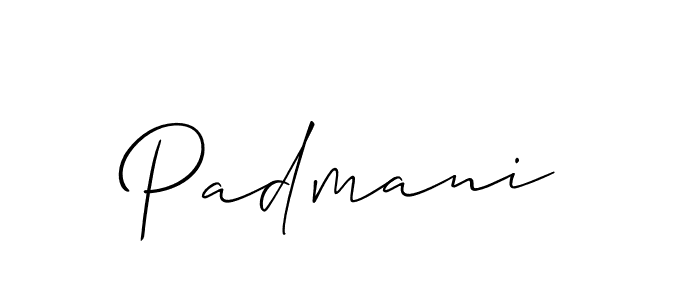 Use a signature maker to create a handwritten signature online. With this signature software, you can design (Allison_Script) your own signature for name Padmani. Padmani signature style 2 images and pictures png