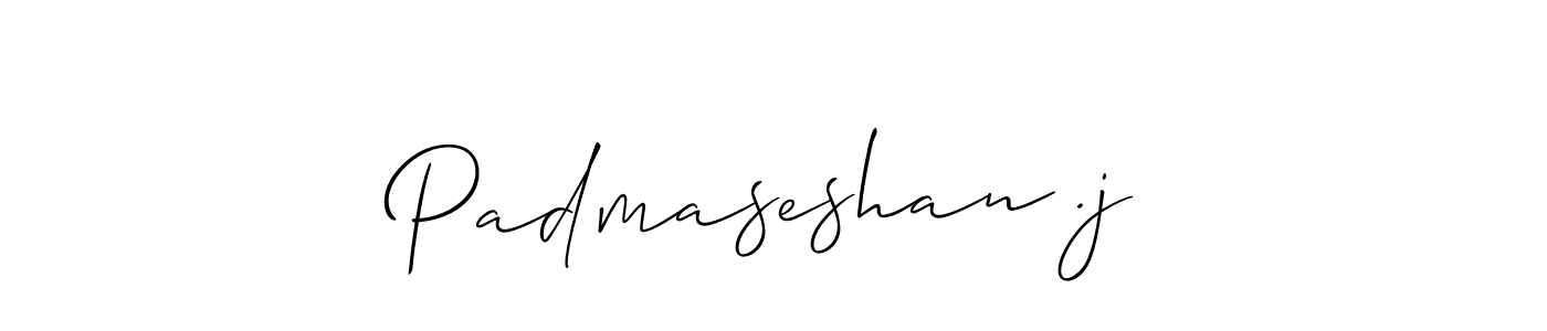 It looks lik you need a new signature style for name Padmaseshan .j. Design unique handwritten (Allison_Script) signature with our free signature maker in just a few clicks. Padmaseshan .j signature style 2 images and pictures png