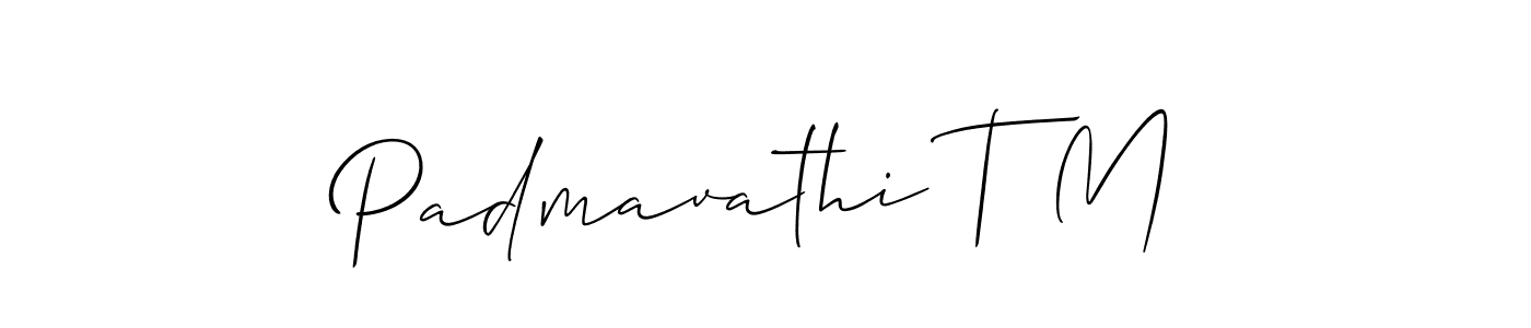 Make a beautiful signature design for name Padmavathi T M. With this signature (Allison_Script) style, you can create a handwritten signature for free. Padmavathi T M signature style 2 images and pictures png