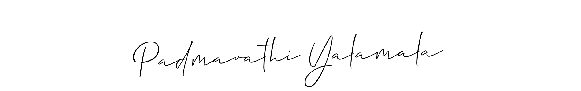 Create a beautiful signature design for name Padmavathi Yalamala. With this signature (Allison_Script) fonts, you can make a handwritten signature for free. Padmavathi Yalamala signature style 2 images and pictures png