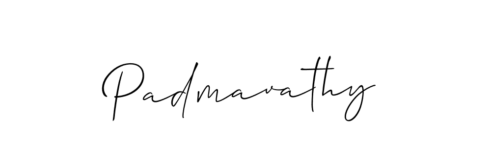 Create a beautiful signature design for name Padmavathy. With this signature (Allison_Script) fonts, you can make a handwritten signature for free. Padmavathy signature style 2 images and pictures png