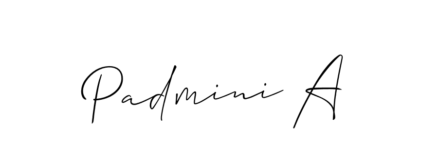Use a signature maker to create a handwritten signature online. With this signature software, you can design (Allison_Script) your own signature for name Padmini A. Padmini A signature style 2 images and pictures png