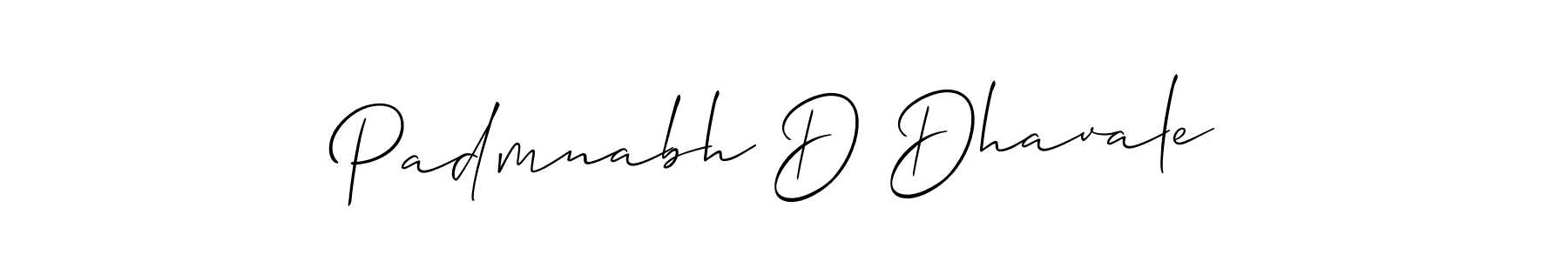 Design your own signature with our free online signature maker. With this signature software, you can create a handwritten (Allison_Script) signature for name Padmnabh D Dhavale. Padmnabh D Dhavale signature style 2 images and pictures png