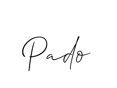 The best way (Allison_Script) to make a short signature is to pick only two or three words in your name. The name Pado include a total of six letters. For converting this name. Pado signature style 2 images and pictures png