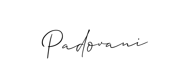 Use a signature maker to create a handwritten signature online. With this signature software, you can design (Allison_Script) your own signature for name Padovani. Padovani signature style 2 images and pictures png