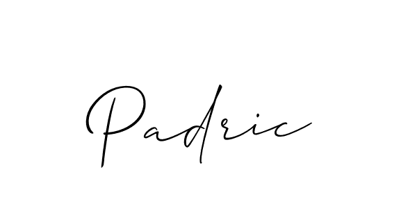 Allison_Script is a professional signature style that is perfect for those who want to add a touch of class to their signature. It is also a great choice for those who want to make their signature more unique. Get Padric name to fancy signature for free. Padric signature style 2 images and pictures png