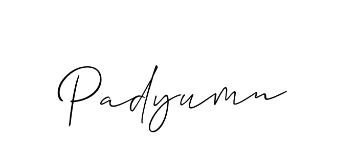 if you are searching for the best signature style for your name Padyumn. so please give up your signature search. here we have designed multiple signature styles  using Allison_Script. Padyumn signature style 2 images and pictures png