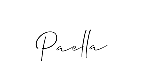 Make a beautiful signature design for name Paella. With this signature (Allison_Script) style, you can create a handwritten signature for free. Paella signature style 2 images and pictures png